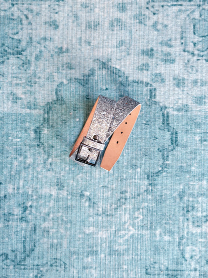 ZUCCA silver glitter belt