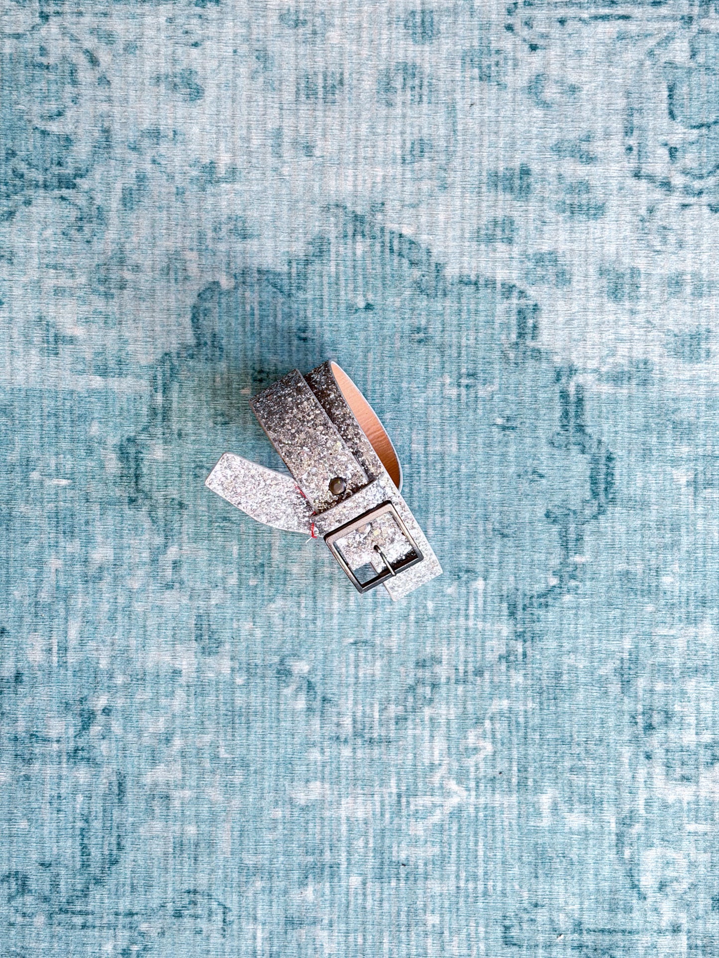 ZUCCA silver glitter belt