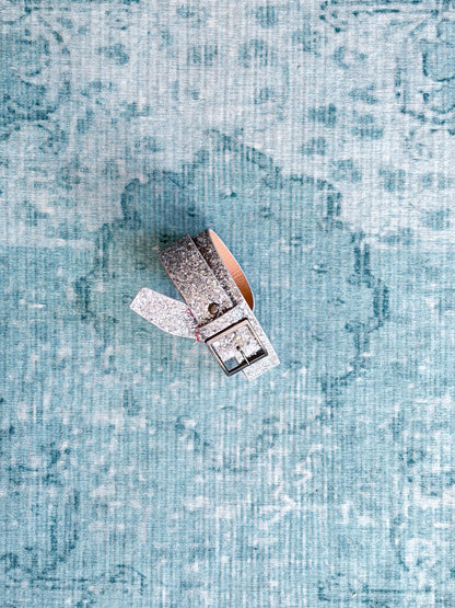 ZUCCA silver glitter belt