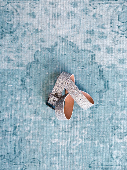 ZUCCA silver glitter belt