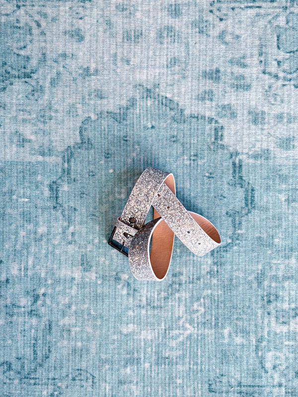 ZUCCA silver glitter belt