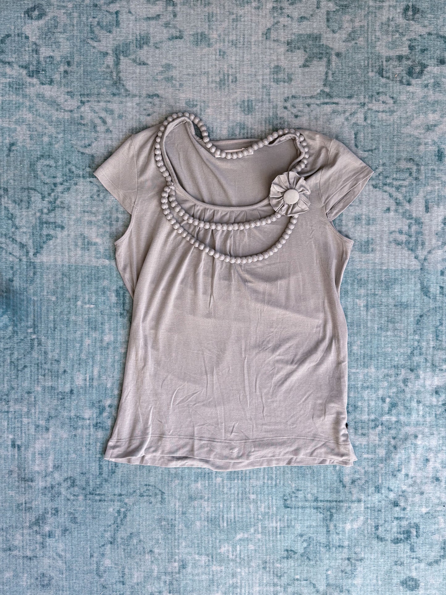beaded-necklace jersey tee