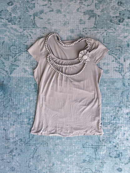 beaded-necklace jersey tee