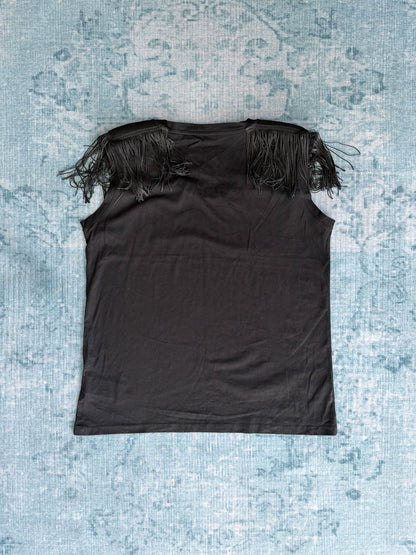 shoulder-fringe jersey tee