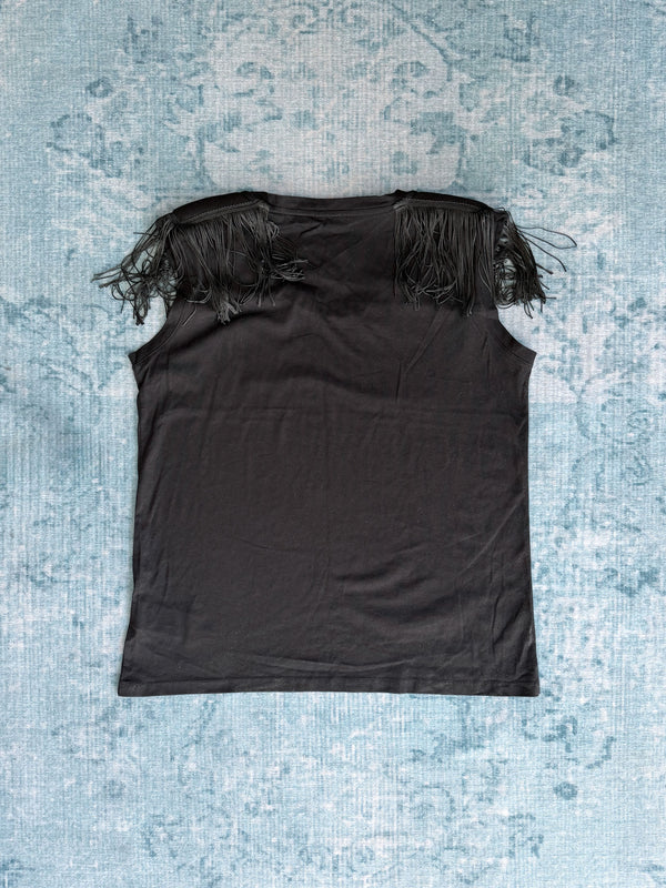 shoulder-fringe jersey tee