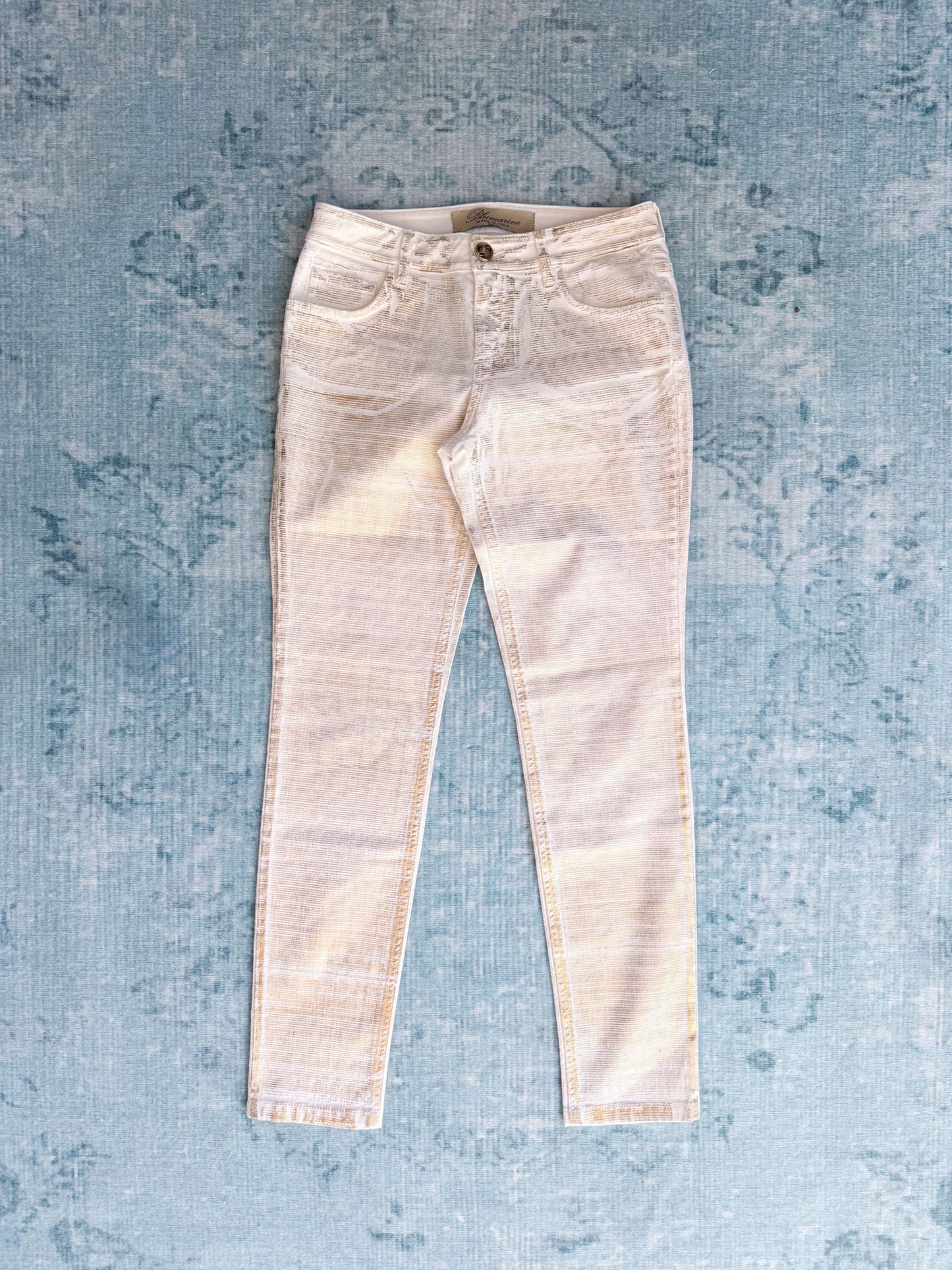 BLUMARINE glittery stripes skinny jeans
