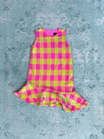 RICHMOND sequin checkerboard mini dress