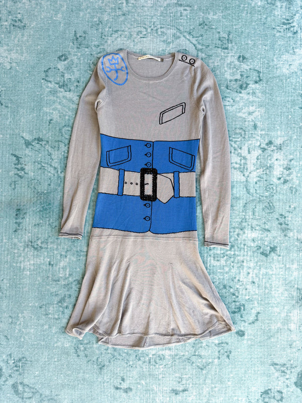 JC DE CASTELBAJAC trompe-l'oeil knit dress